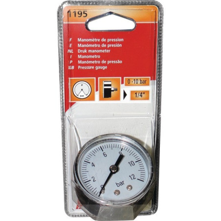 DRUKMETER 10 BAR Ø 50 MM 1/4 BLAAR