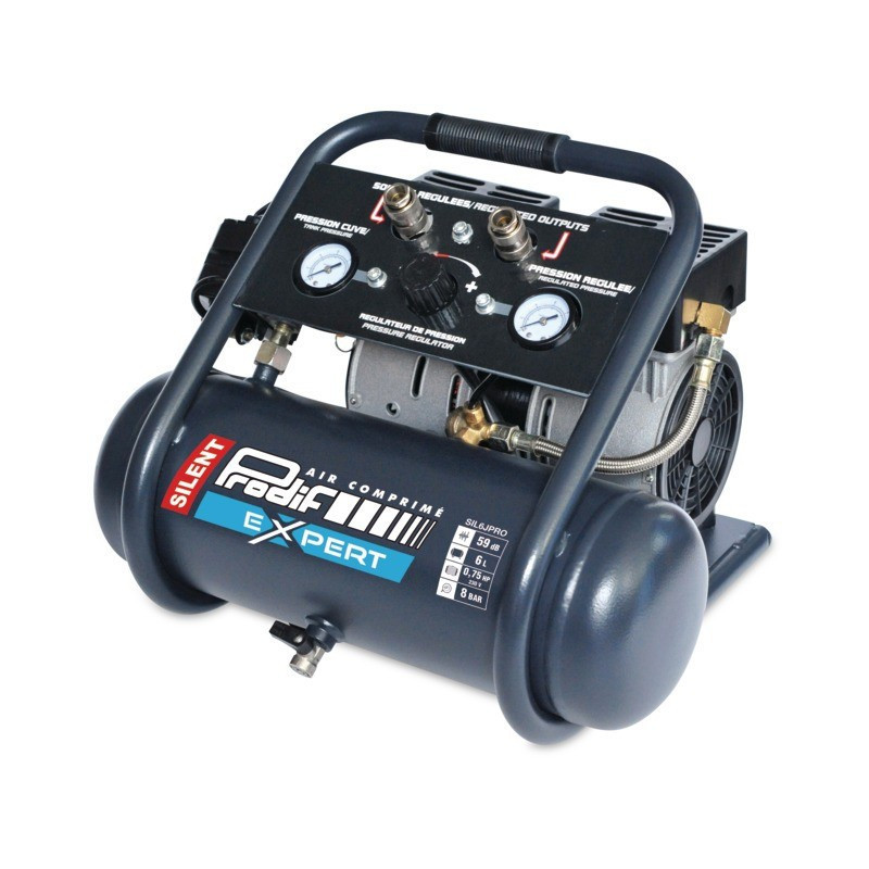 "SILENT"-KOMPRESSOR 6L 0,75 PS EINPHASEN-6M³ LEISTUNG