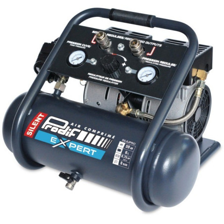 "SILENT"-KOMPRESSOR 6L 0,75 PS EINPHASEN-6M³ LEISTUNG