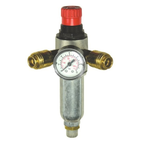 Filtre régulateur + manomètre sorties rapides Mecafer