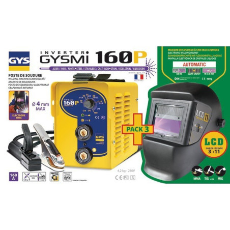 SALDATRICE INVERTER GYSMI 160P + MASCHERA LCD TECHNO 11 GYS