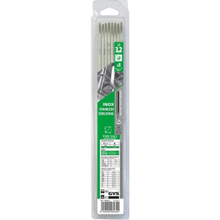 Gys roestvrijstalen elektrode - Diameter 3,2 mm - Verkocht als 8