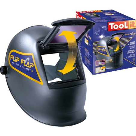 Casco de soldadura con solapeta Tool It - 93 x 44 mm Campo de visión - 2 manos libres