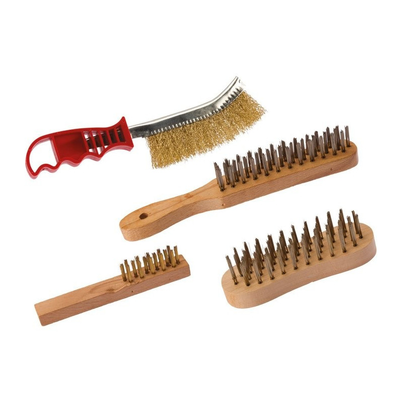 Set van 4 SCID messing stalen staalborstels - Verkocht door 4