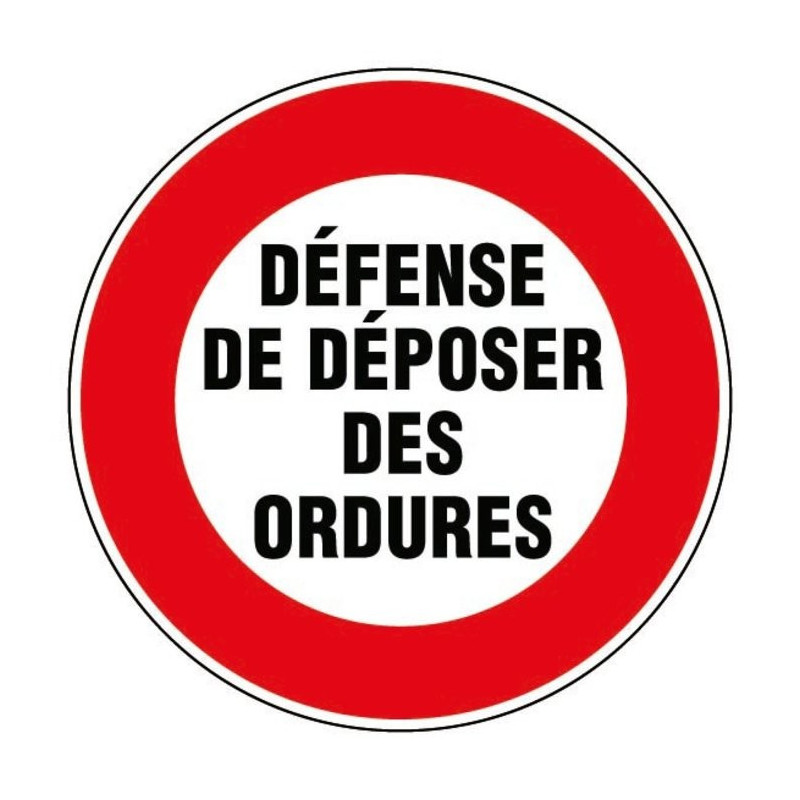 Disque plastique diamètre 30 cm Novap - Défense de déposer des ordures