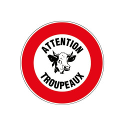 Disque plastique diamètre 30 cm Novap - Attention troupeaux