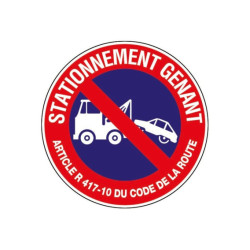 Disque plastique diamètre 30 cm Novap - Stationnement gênant