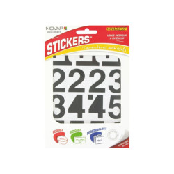 Chiffre adhésif Novap - 40 mm - Noir