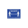 Halte ein Schild mit sicherem Abstand – Blau – Steif A4