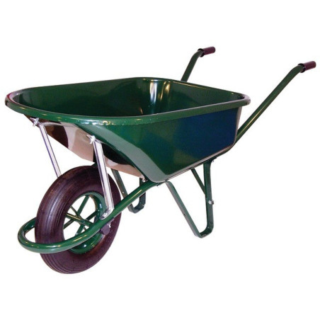 BROUETTE BATIMENT 110 LITRES PEINTE LARGEUR 60 ROUE GONFLEE