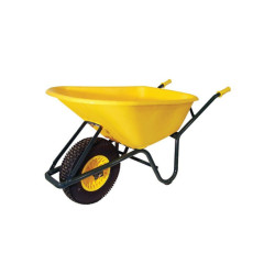 BROUETTE HERCULE 100 LITRES POLYPROPYLENE JAUNE ROUE GONFLEE
