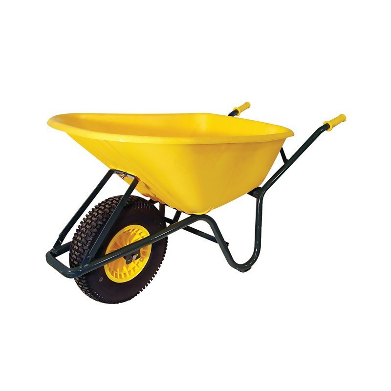 HERCULES-SCHUBKARRE 100 LITER GELBES POLYPROPYLEN-PUMPRAD