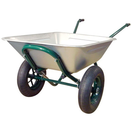 MULTIFUNCTIONELE KRUIWAGEN 150 LITER GALVA 2 OPGEBLAZEN WIELEN