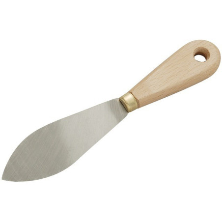 FEUILLE DE LAURIER A MASTIQUER LAME ACIER MANCHE BOIS