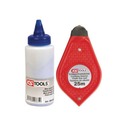25 METER MARKERINGSLIJN + 150 GRAM POT BLAUW POEDER KS TOOLS