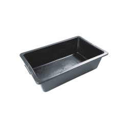 25 LITER TROG, ZWART PLASTIC.