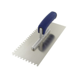 Intonacatore a lama in acciaio inox a due lati dentati di Outibat - 6 x 6 denti - Dimensioni 280 x 120 mm