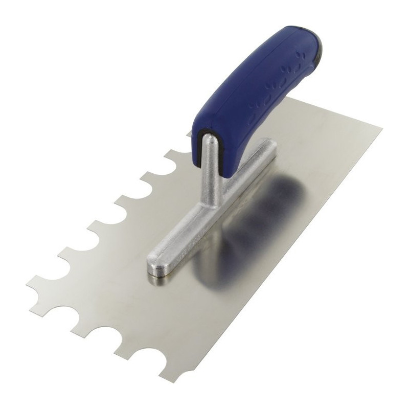 Outibat zweiseitiger gezahnter Edelstahlstucker – Halbrunde Zähne 20 x 10 x 15 – Maße 280 x 120 mm