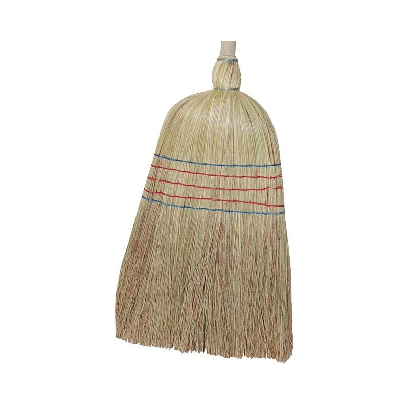 SCOPA DI PAGLIA DI RISO A 5 FILI CON MANICO