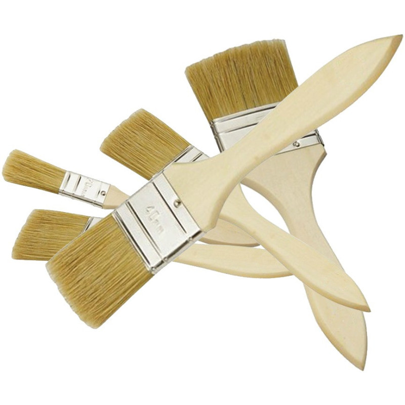 Lot de pinceaux Nespoli - 5 pinceaux plats - Largeur 20, 30 x 2, 40 et 50 mm