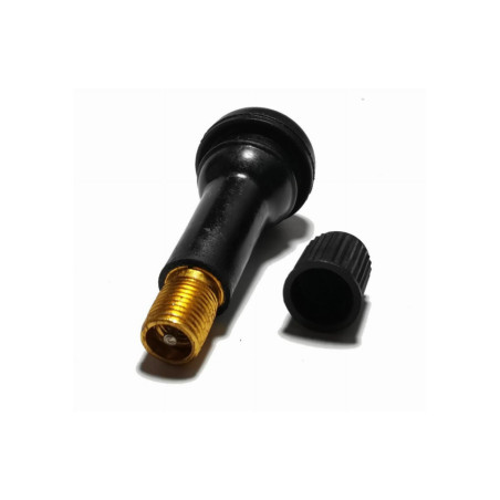 Valve en caoutchouc TR413 pour roues tubeless, universelle et résistante aux intempéries.