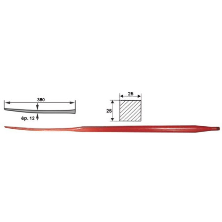 VORK-TAND Ø36 LG 1100 M20X1.5 MET E-TIP