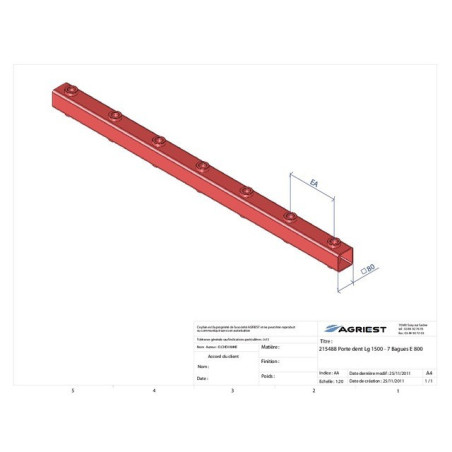 PORTADENTI LG 1500 7 BAG E800 C 80X80X5