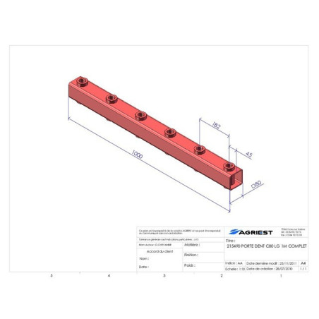 ZINKENHALTER LG 1000 6 BEUTEL E800 C 80X80X5 TYP FAU-AGRAM 1200