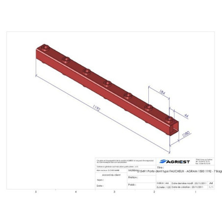 ZAHNHALTER LG 1192 7 BEUTEL E800 C 80X80X5 TYP FAU-AGRAM 1500