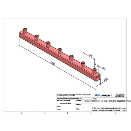 TINE-HALTER LG 1390 7-BEUTEL-ZYLINDER C 80X80X5 TYP M MX 80