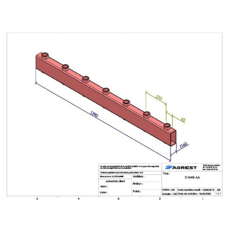 PORTADENTI LG 1390 7 BAG CYL C 120X60X6 TYPE MX 80