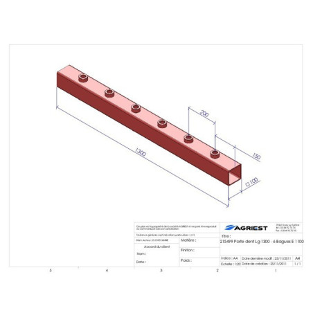 PORTADENTES LG 1300 6 BOLSAS E1100 C 100X100X5