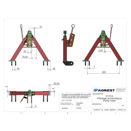 AUTO HITCH MANNELIJK ONDERDEEL CAT 0