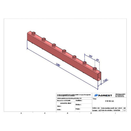 TINE HOLDER LG 1280 7 SACK CYL C120X60X6
