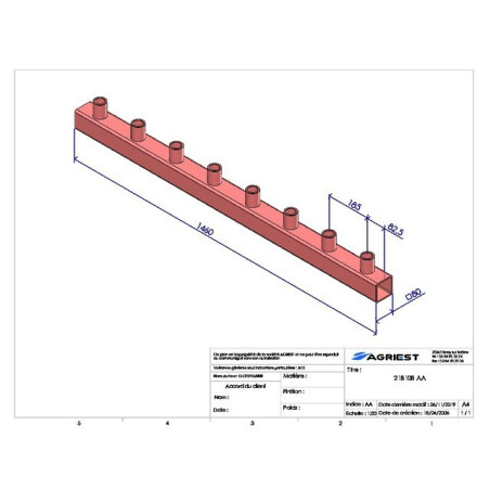 TINE-HALTER LG 1460 8-BEUTEL-ZYLINDER C80X80X5