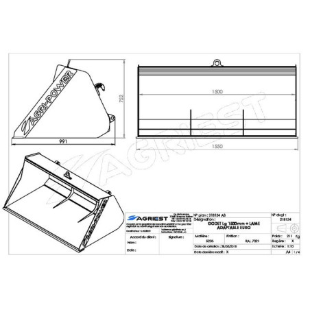 GODET FRONTAL AP-GF A LAMELG1500 M EURO