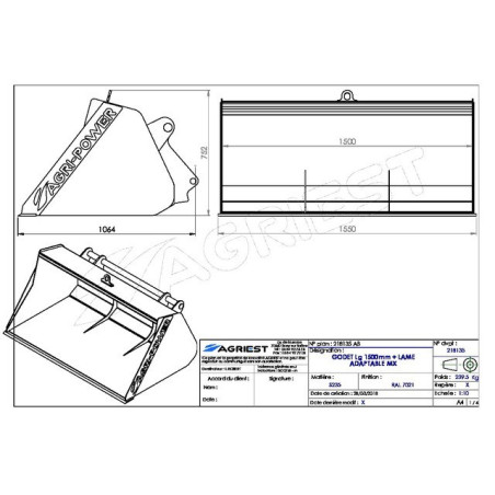 GODET FRONTAL AP-GF A LAMELG1500 M MAILLEUX