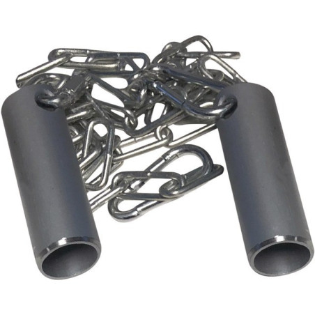 CATENA DI SICUREZZA PER PANNELLI A RETE CON TUBO IN ACCIAIO INOX