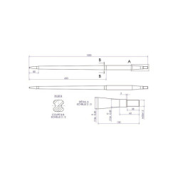 DENT DE FOURCHE Ø36 LG 1000 M20X1.5 CL LL PRO G LL