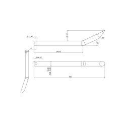 DENT DE FOURCHE Ø28 LG 420 PLIEE PERCEE Ø12.5