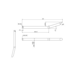 DENTE DELLA FORCELLA Ø28 LG 550 CURVATO FORATO Ø12.5