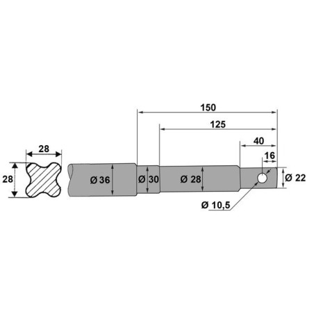 DENTE DELLA FORCELLA Ø30/28/22 TIPO LG 830 SAMSON T