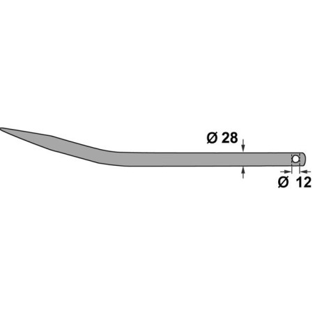 Ø28 LG 550 GEBOGEN VORKTAND GEBOORD Ø12.