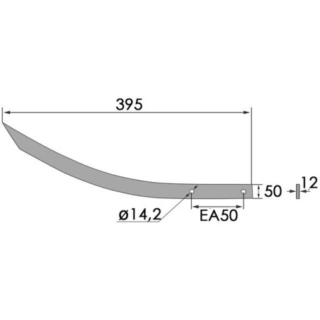 DENTE ARTIGLIO 50X12X395 2T Ø14,2 EA50 SDT