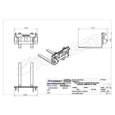 PALETTENLIFT 2T GABEL 1200 EURO TYP