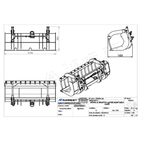 GRAB BUCKET AP-BG AVC DTSLG2100 M EURO SS ST