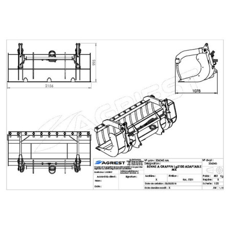 AP-BG AVC DTSLG2100 M MESH UX SST GRAB BUCKET