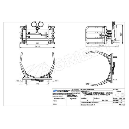 JCB Q-FIT RENF HYDRAULISCHE KUGELKLEMME AV E+LIMITER