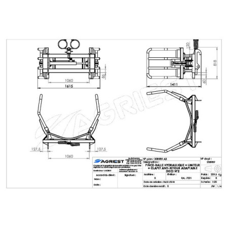 HYDRAULISCHE KUGELKLEMME DIECI NR. 2 AV-BEGRENZER+KLAPPER+VENTIL
