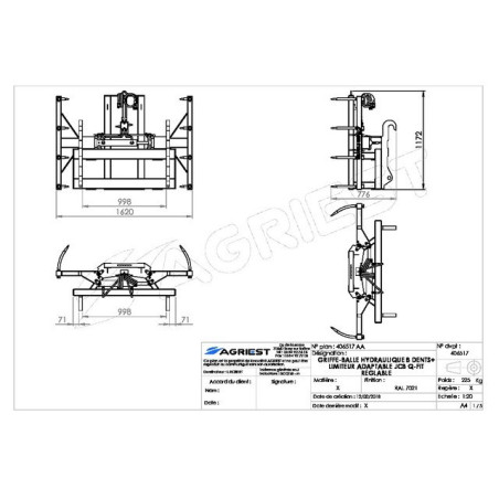 HYDRAU 8DT JCB Q-FIT F FLEX REGOLABILE+COPPIA+ARTIGLIO A SFERA LIMITATORE